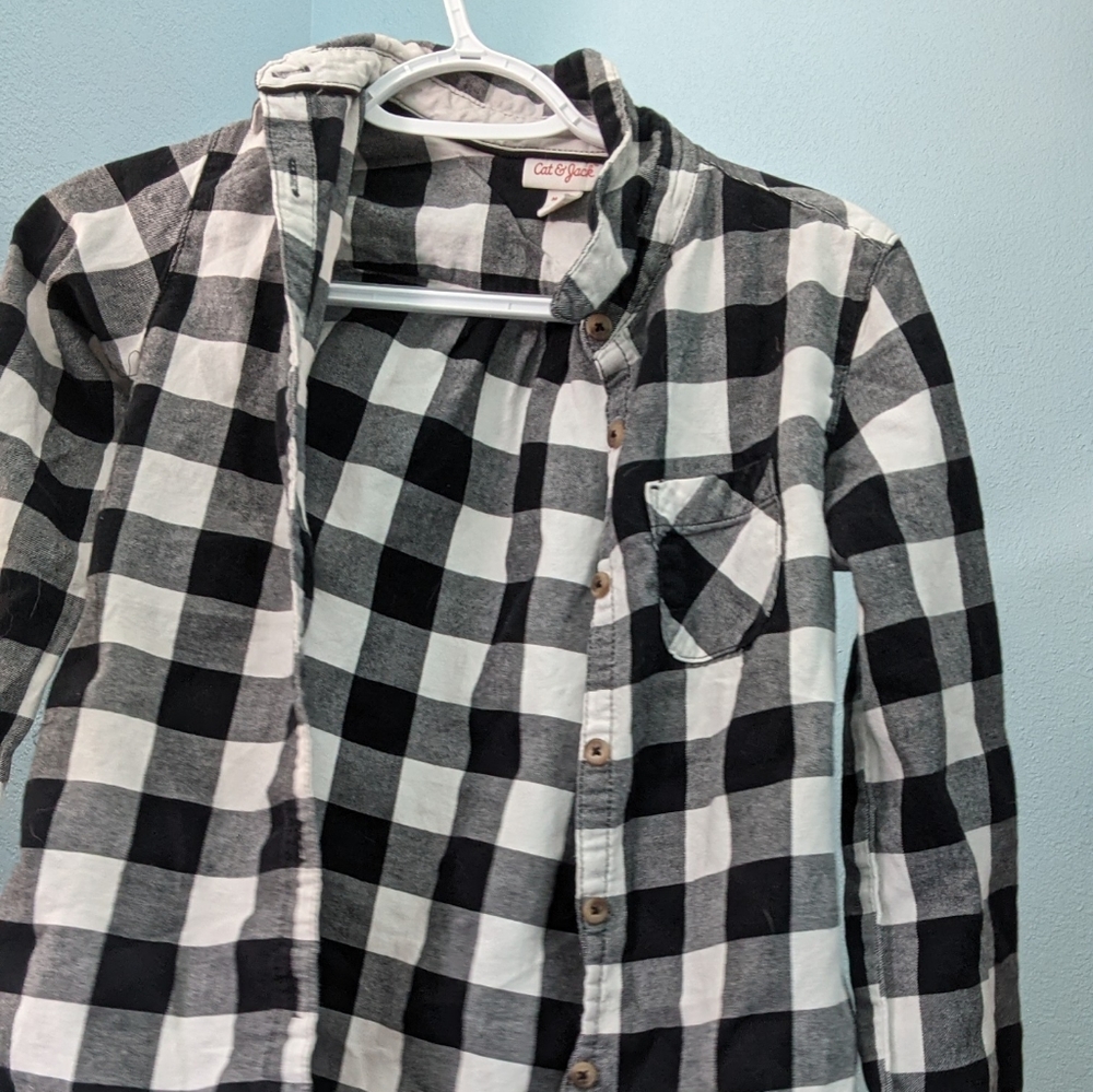 Kids black, white and grey flannel